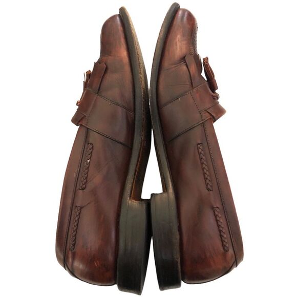 Allen Edmonds Cody Loafers 11.5 Brown Leather Tassel Kiltie Woven Classic Men’s - Picture 7 of 15